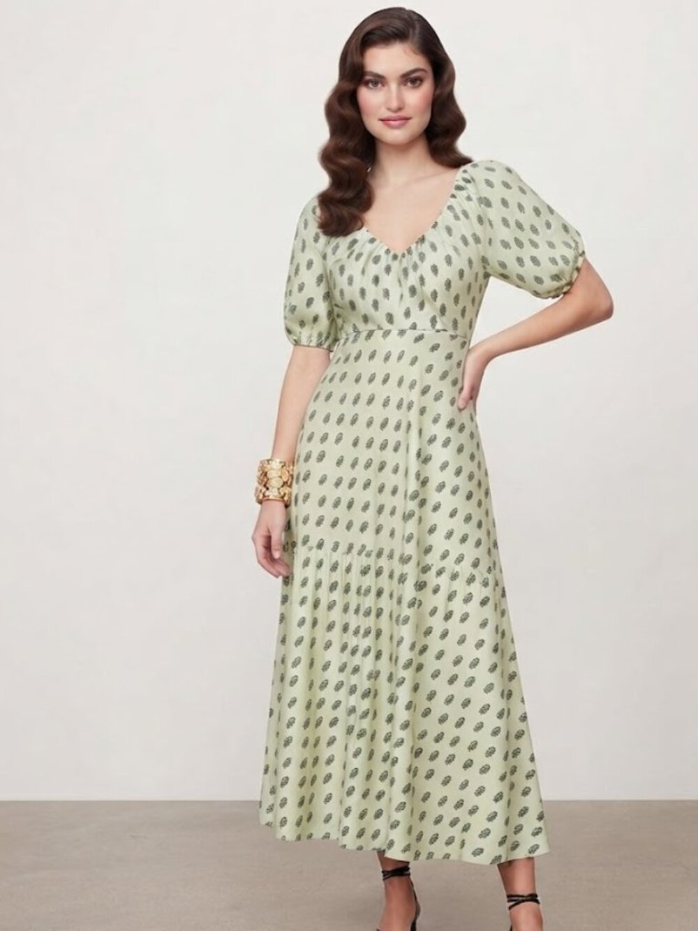 Banana Republic Viscose-Linen Ruched Long Midi Dress Size 4 NWT